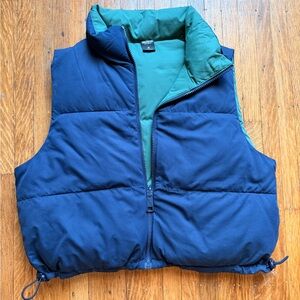 Hollister blue and Green Puffer Vest